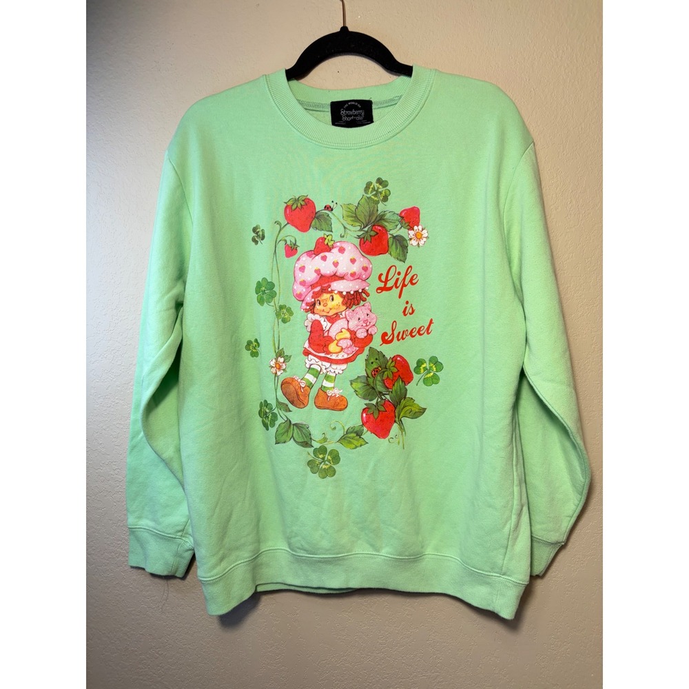 Strawberry Shortcake Life is Sweet Mint Green Graphic Sweatshirt Large RN154402